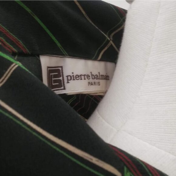 1980s Vintage Pierre Balmain Plaid Shirt Dress Siz - Picture 6 of 6